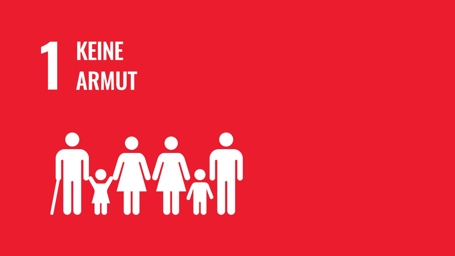 Symbol für das erste Ziel der nachhaltigen Entwicklungsziele der Vereinten Nationen (Sustainable Development Goals): Keine Armut.