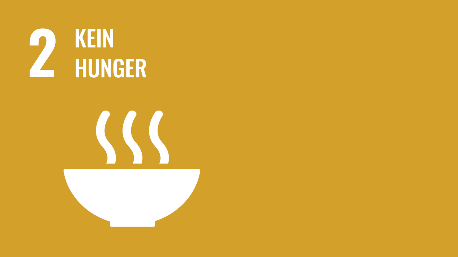 Symbol für das zweite Ziel der nachhaltigen Entwicklungsziele der Vereinten Nationen (Sustainable Development Goals): Kein Hunger.