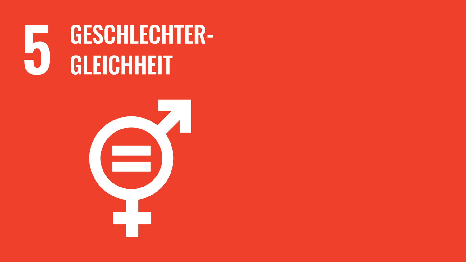 Symbol für das fünfte Ziel der nachhaltigen Entwicklungsziele der Vereinten Nationen (Sustainable Development Goals): Geschlechtergleichheit.
