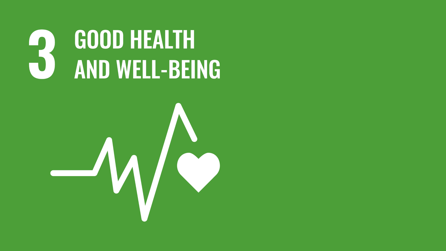 Symbol for the third of the United Nations Sustainable Development Goals: Good health and well-being.