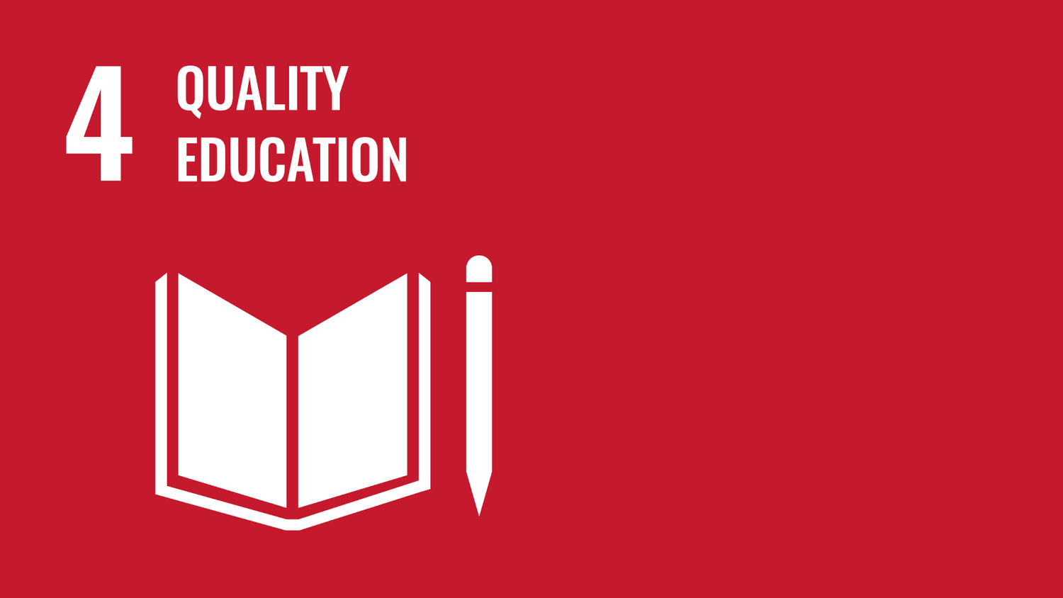 Symbol for the fourth of the United Nations Sustainable Development Goals: Quality education.