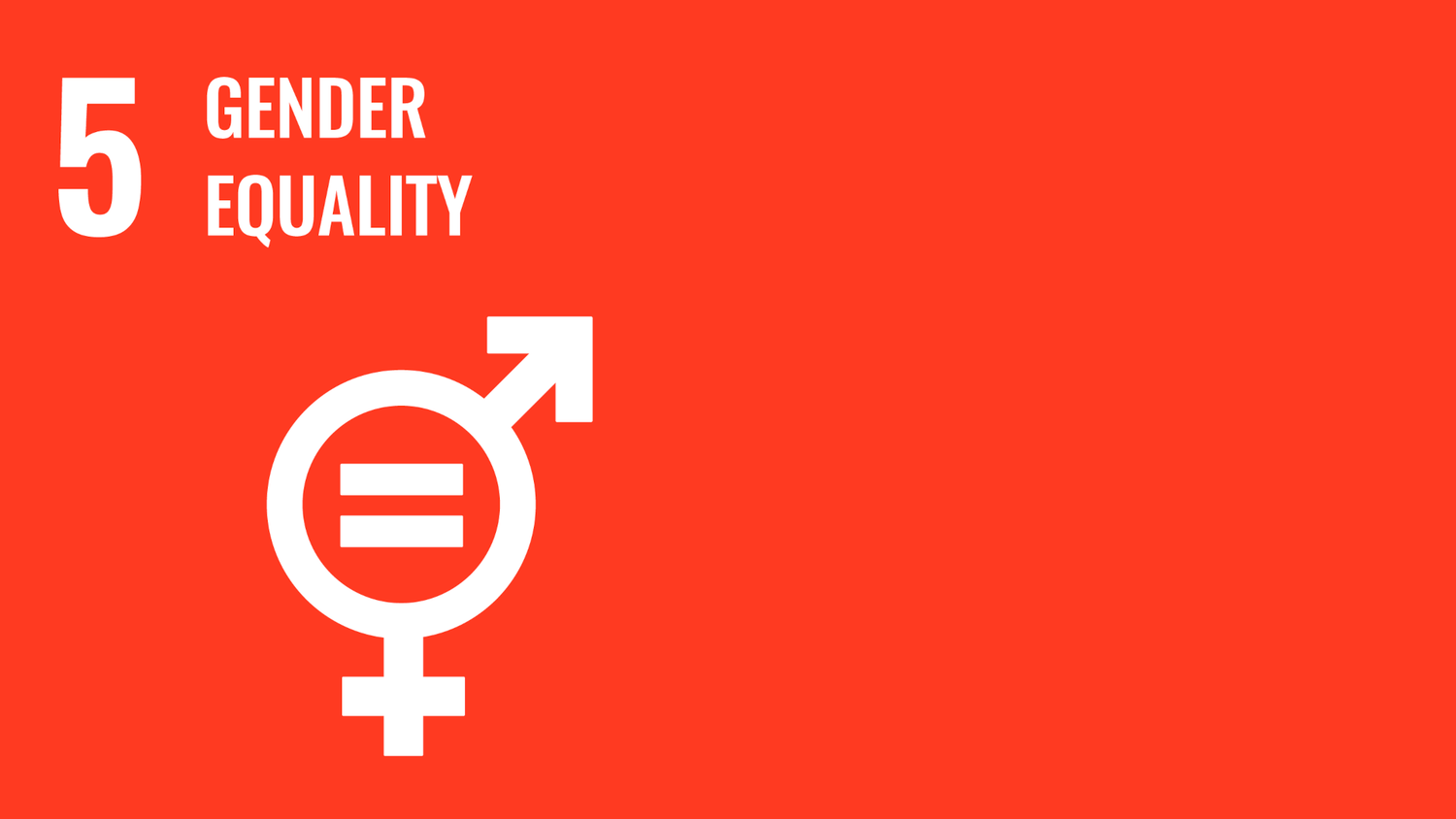 Symbol for the fifth of the United Nations Sustainable Development Goals: Gender equality.