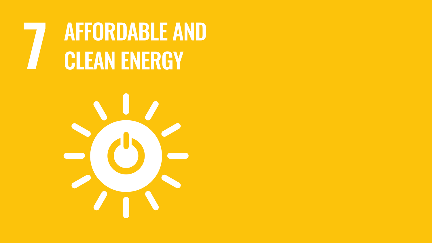 Symbol for the seventh of the United Nations Sustainable Development Goals: Affordable and clean energy.