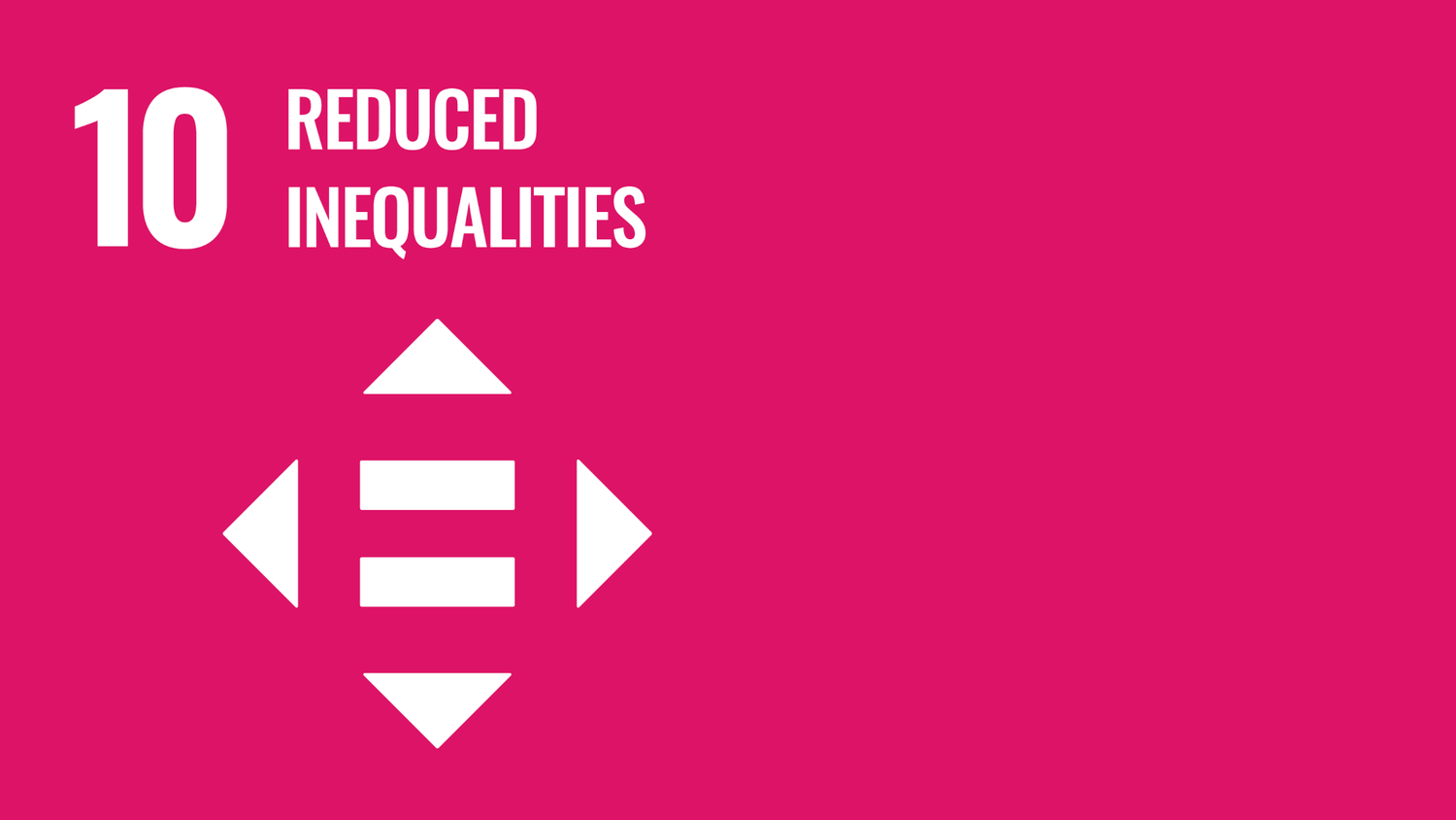 Symbol for the tenth of the United Nations Sustainable Development Goals: Reduced inequalities.