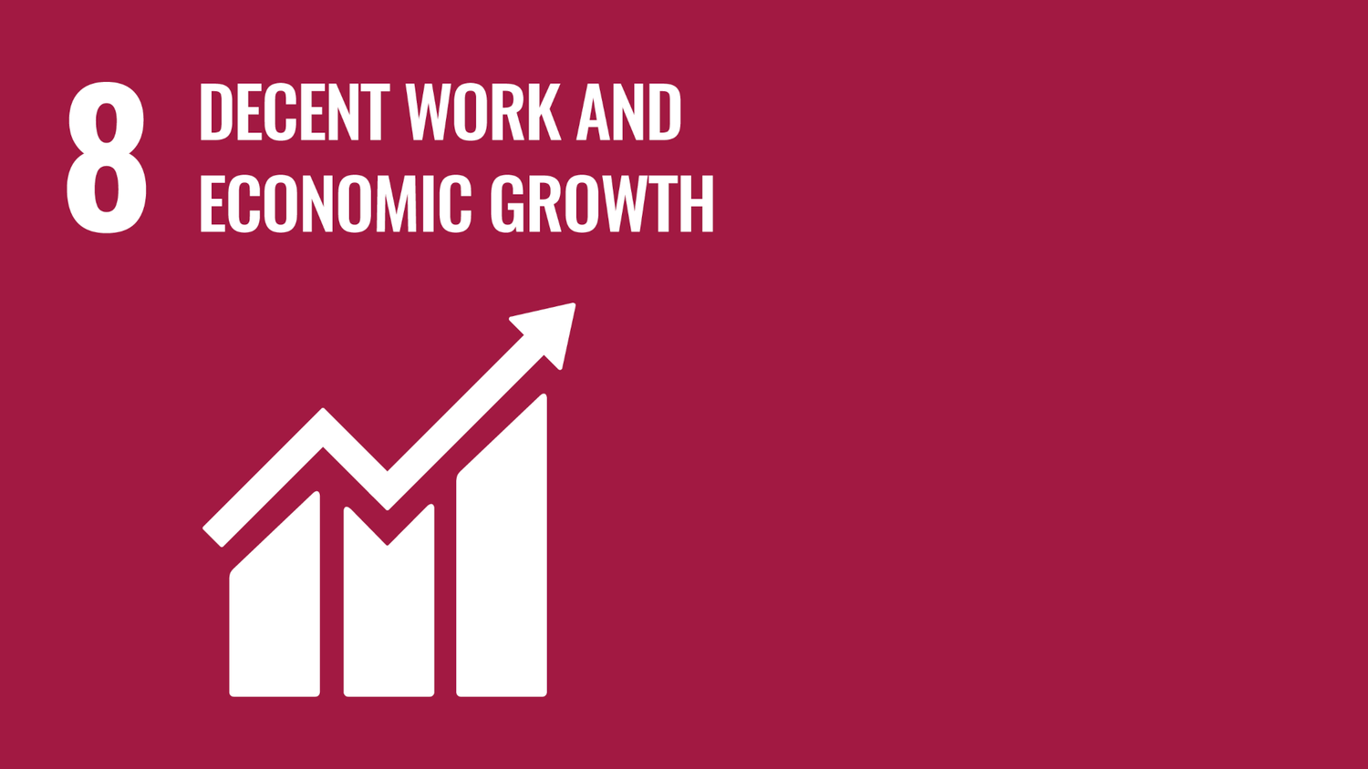 Symbol for the eighth of the United Nations Sustainable Development Goals: Decent work and economic growth.