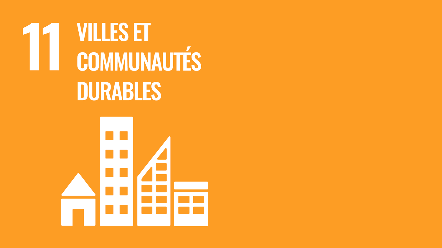 Symbole de l’objectif 11 des Objectifs de développement durable des Nations Unies : villes et communautés durables