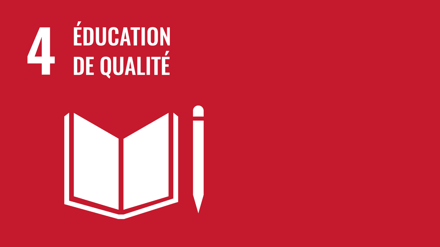 Symbole de l’objectif 4 des Objectifs de développement durable des Nations Unies : éducation de qualité