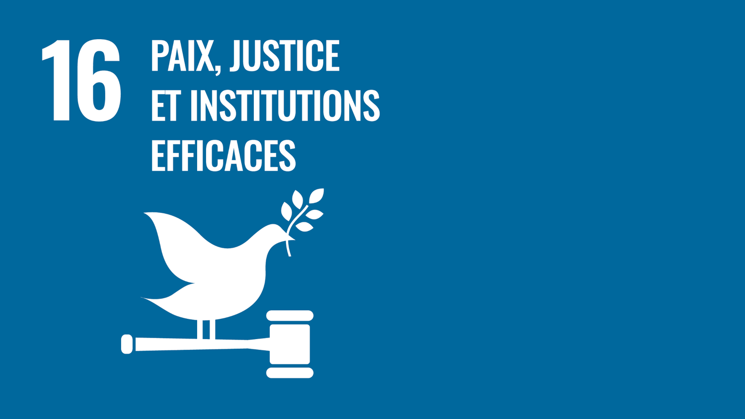 Symbole de l’objectif 16 des Objectifs de développement durable des Nations Unies : paix, justice et institutions efficaces