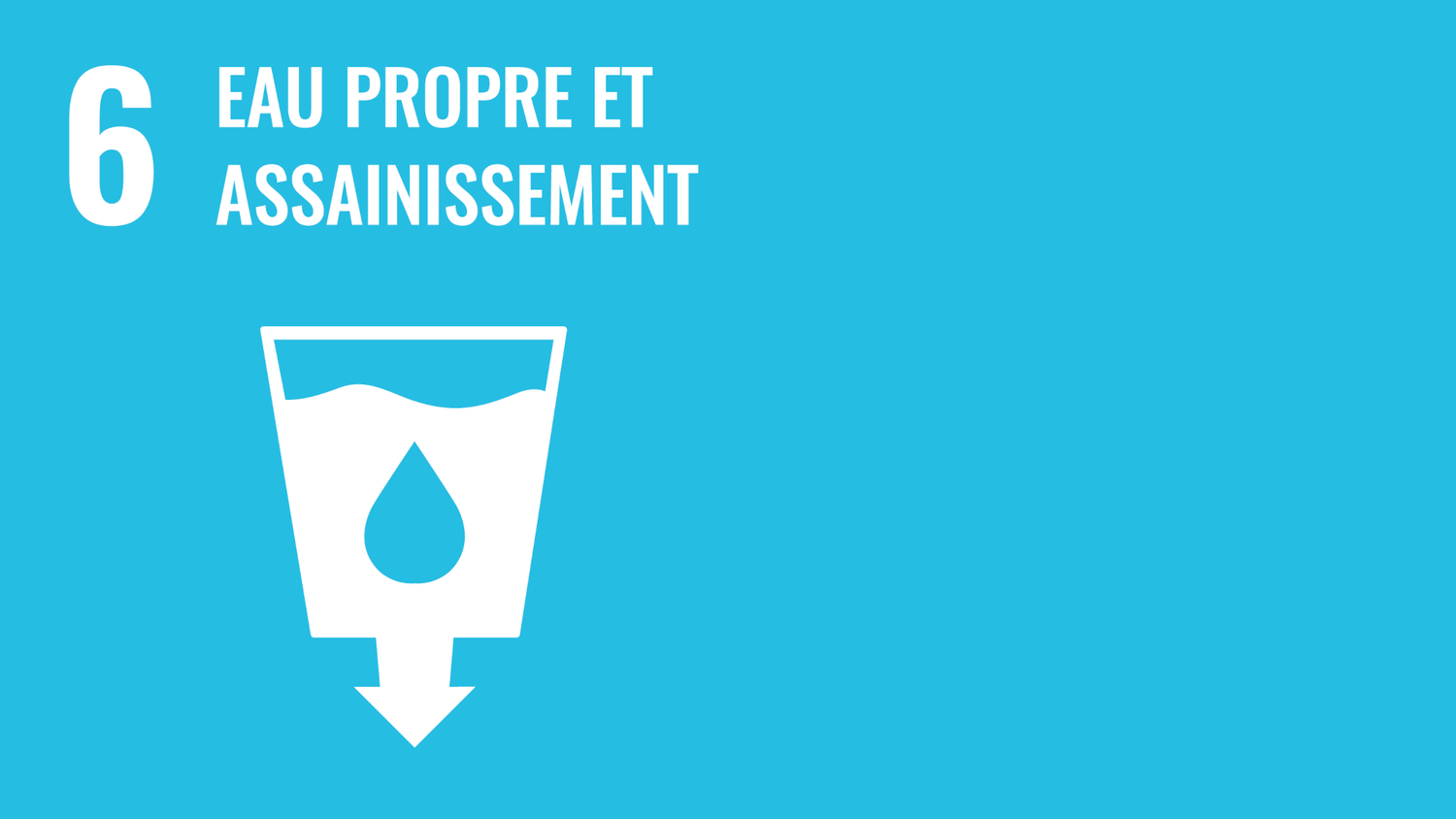 Symbole de l’objectif 6 des Objectifs de développement durable des Nations Unies : eau propre et assainissement