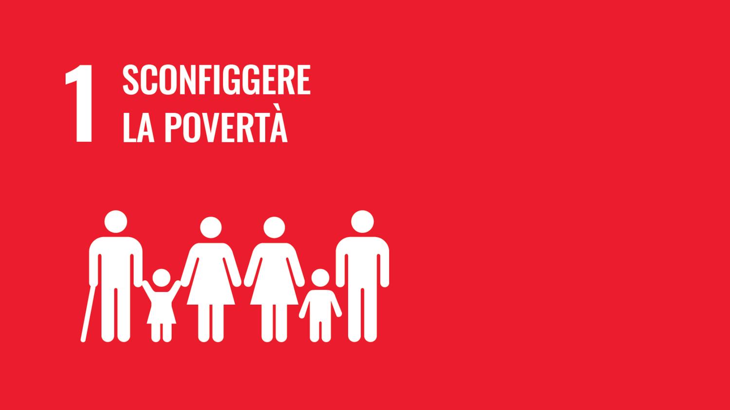 Simbolo del primo obiettivo di sviluppo sostenibile delle Nazioni Unite (Sustainable Development Goals): Povertà zero