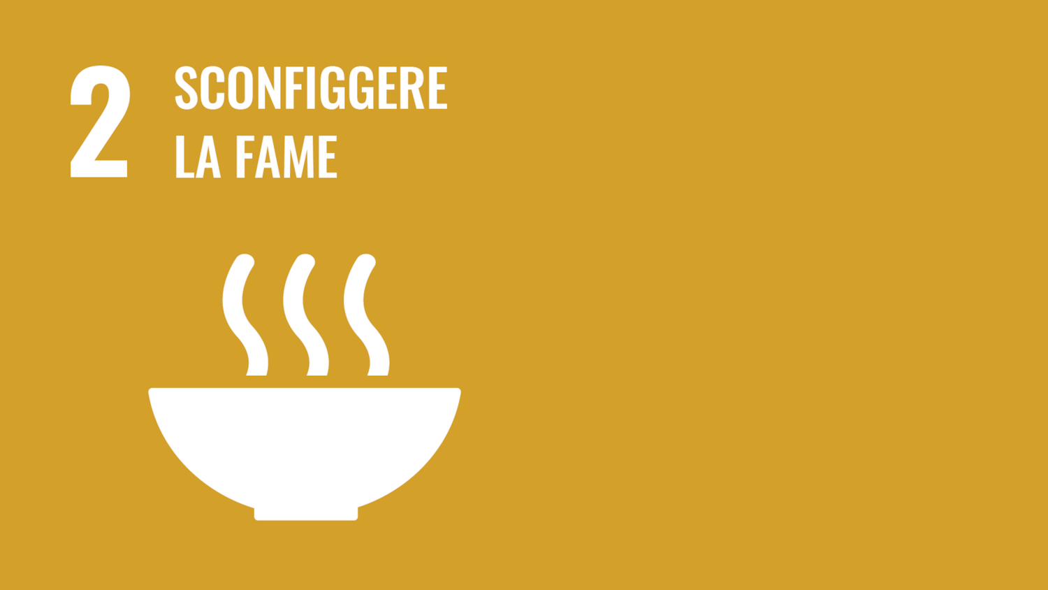 Simbolo del secondo obiettivo di sviluppo sostenibile delle Nazioni Unite (Sustainable Development Goals): Fame zero