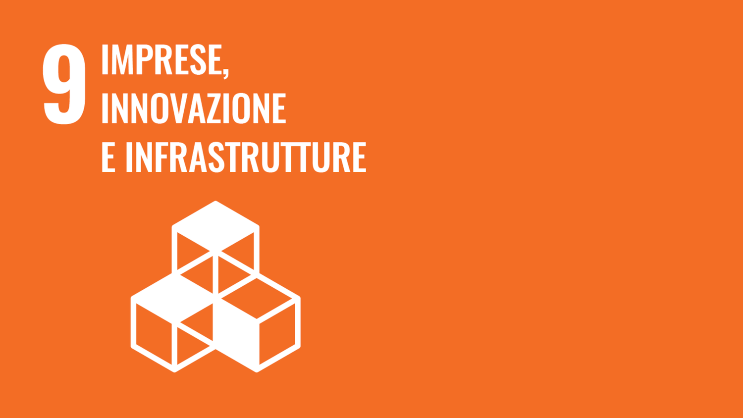 Simbolo del nono obiettivo di sviluppo sostenibile delle Nazioni Unite (Sustainable Development Goals): Industria, innovazione e infrastrutture