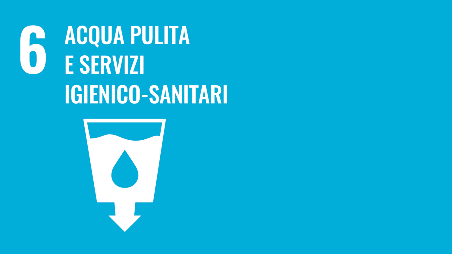 Simbolo del sesto obiettivo di sviluppo sostenibile delle Nazioni Unite (Sustainable Development Goals): Acqua pulita e igiene
