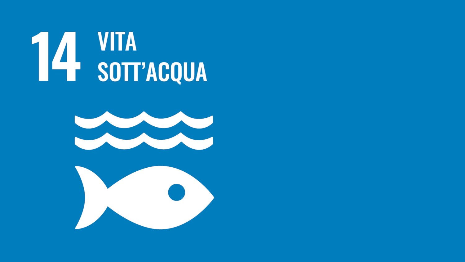 Simbolo del quattordicesimo obiettivo di sviluppo sostenibile delle Nazioni Unite (Sustainable Development Goals): La vita sott’acqua